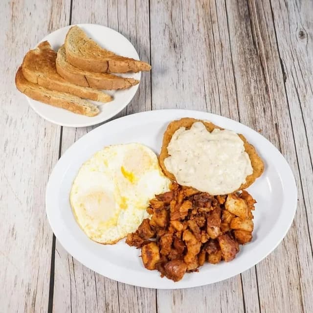 Country Fried Steak and Eggs